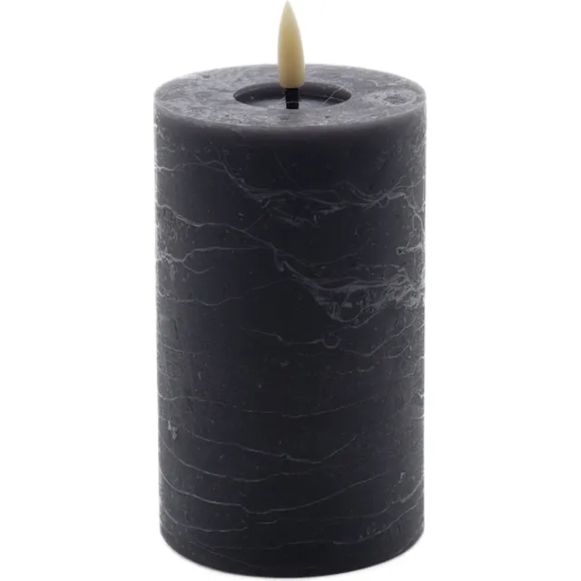 Mansion Atmosphere led kaars rustic grijs 12,5x7,5cm