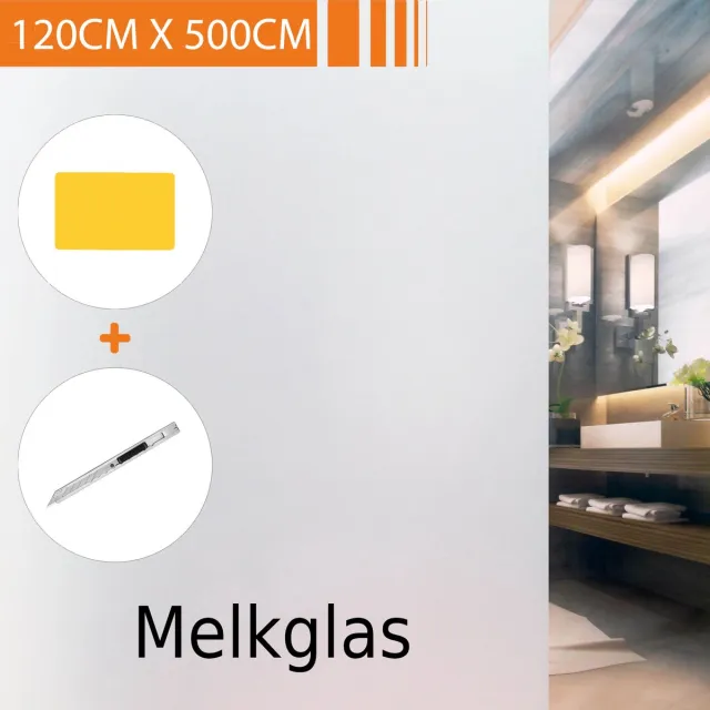 Simple Fix Raamfolie Melkglas 120x500 cm - Geschikt voor HR++/HR+++ glas - Zelfklevend zonder Lijm - Statische Plakfolie - Anti Inkijk - Zonwerend & Isolerend