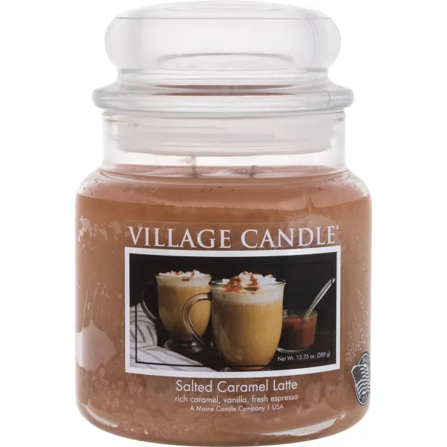 village candle Medium Jar Salted Caramel Latte Bruin