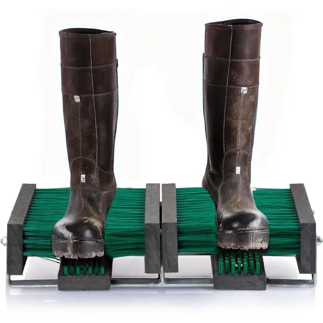 Borstelshop Voetenveger met Borstels voor Buiten - Schoenborstel & Laarzenknecht - Duurzame Schoenveger - 60 x 30 cm - Groen/Zwart - Hoge Kwaliteit incl. Beugel