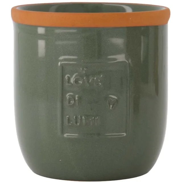 Zusss Geurkaars Terracotta Love Di Lumi - Dark Green - Ø9,5X10cm