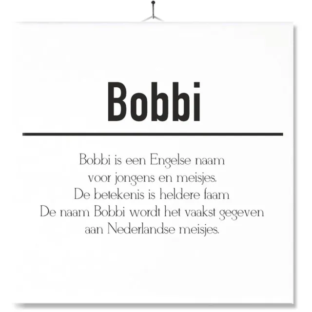 MC Living Tegel Met Opdruk | Betekenis | Kado | Cadeau | Met Naam - Bobbi Multi-Color