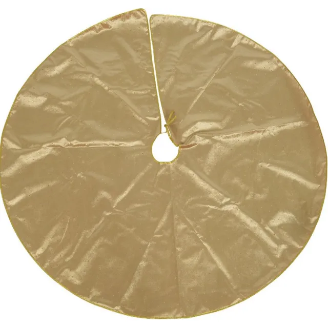 Decoris Kerstboomrok - velvet goud - D120 cm - polyester - kerstboomkleed - rok kerstboom Goudkleurig