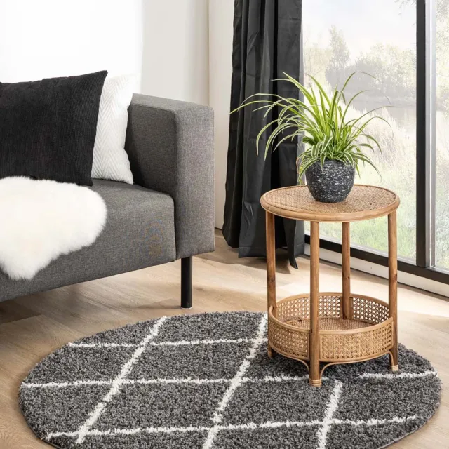 Boho&me Rond berber vloerkleed - Habitat grijs/wit 280