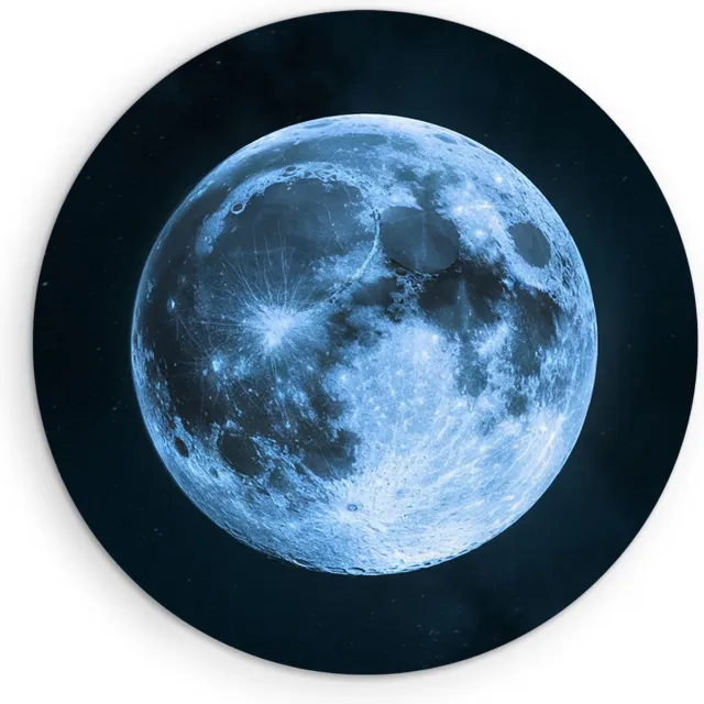 Saammp Muurcirkel Hout - Volle Maan - Landschap - Natuur - Ø 30 - Wandcirkel - Wanddecoratie Cirkel - Muurdecoratie Woonkamer - Slaapkamer decoratie - Rond Schilderij