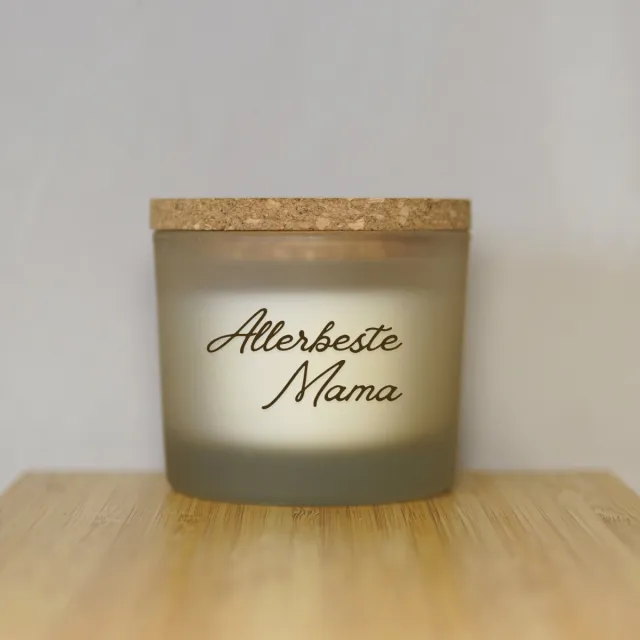 Winsa Cadeaus Bolsius Geurkaars Allerbeste Mama - Vanilla Delight - Beige Glas - Cadeau Moeder - Moederdag - Moederdag Cadeautje - Moederdag Cadeau voor Mama