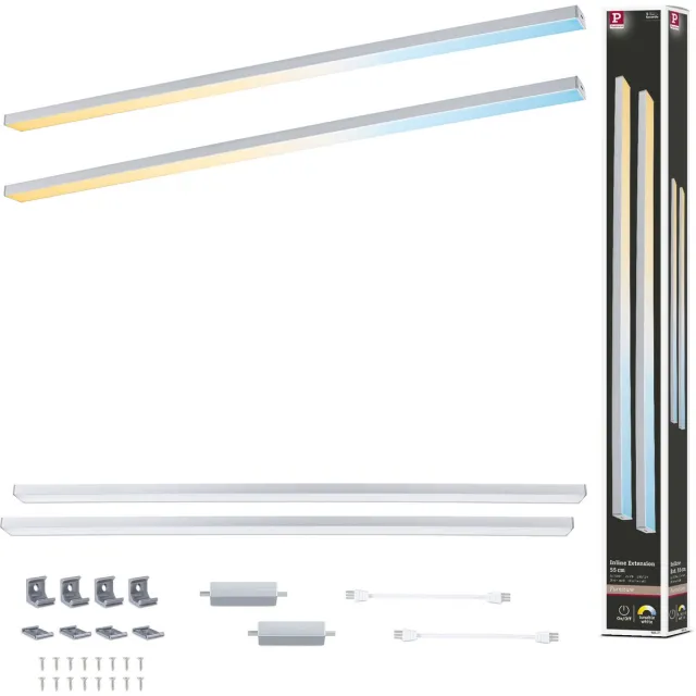 Paulmann LED-onderkastverlichting Inline Uitbreidingsset Tunable White 2x6W 550x26 mm 2x500lm 24V Chroom mat