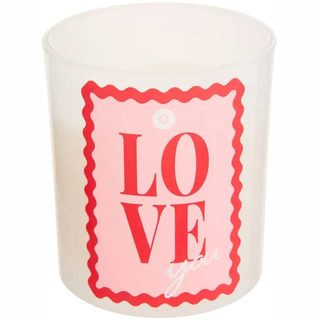 Atmosphera Créateur d'intérieur® Geurkaars in glazen pot met tekst 'LOVE' Blanc