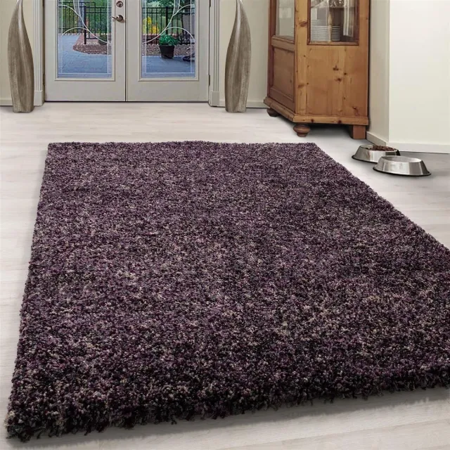 flycarpets Lorium Vloerkleed - 140x200 cm - Paars/Grijs - Hoogpolig