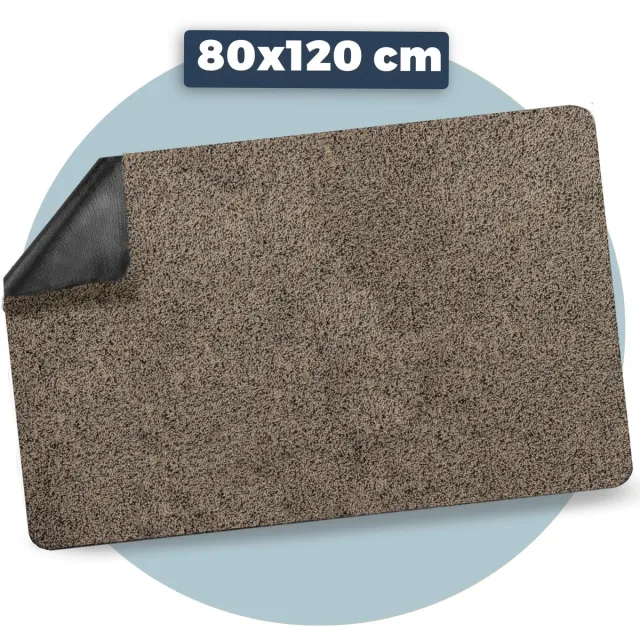 Pasper Deurmat binnen droogloopmat - 80 x 120 cm - Beige - zonder boord - Gemaakt in België - Wasbaar - Deurmatten