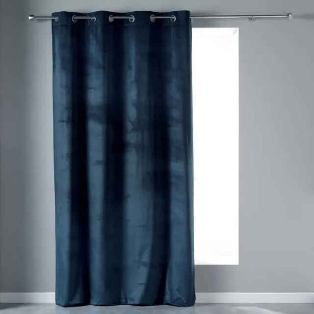 HomeMaison Douceur d'intérieur VELVETINE ringgordijn 140 x 240 cm Marineblauw