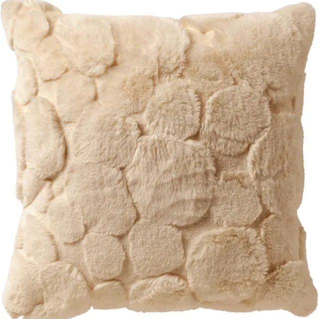Dutch Decor POM - kussenhoes 45x45 cm - bontlook - organisch patroon - Summer Sand - beige - met rits - zonder binnenkussen Zand