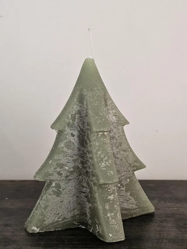 Wonders at Home Official Kerstboom Kaars Licht Groen - 6x8cm - Christmas Candle - Kerst - Kerstmis - Kaarsen - Kerst Decoratie - Winter - Winter Wonderland Lichtgroen