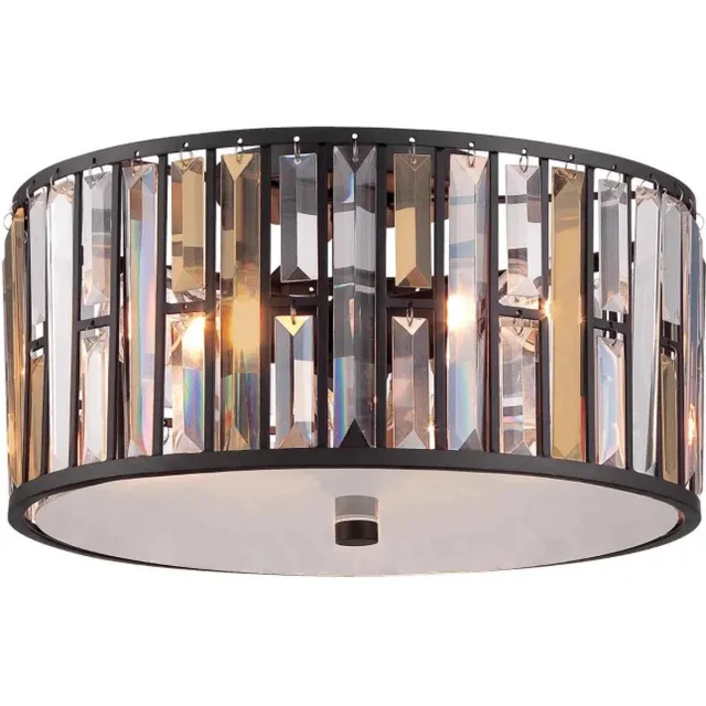 Steady Lighting Bohemian Plafondlamp - Steady Lighting - Glas - Bohemian - E27 - L: 41.9cm - Voor Binnen - Woonkamer - Eetkamer - Brons