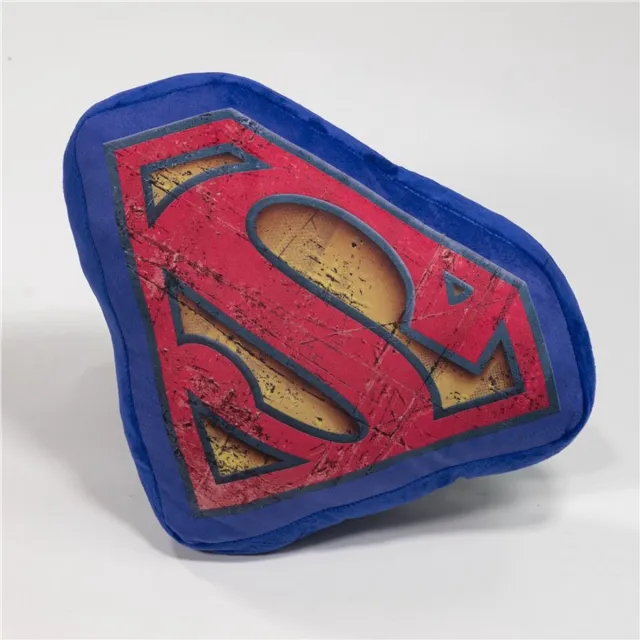 Superman tekenvormige kussen, decoratief kussen Velours Blauw