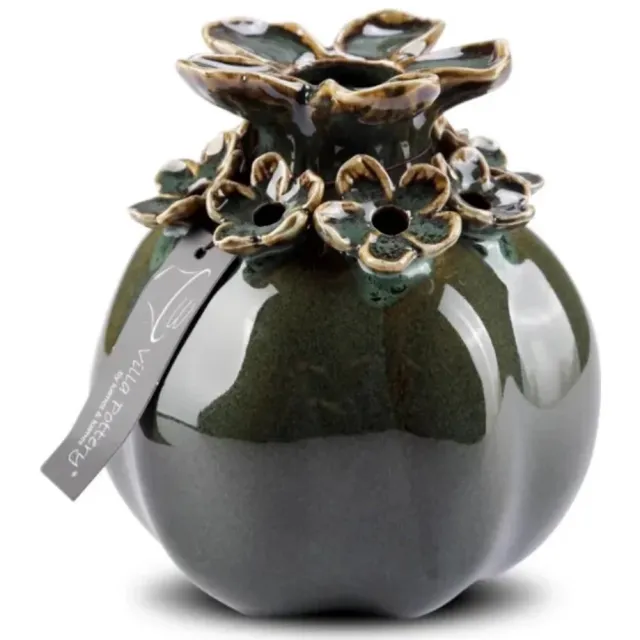 Villa Pottery Licht Groen Reactieve bloemenvaas Patricia 14x14x15
