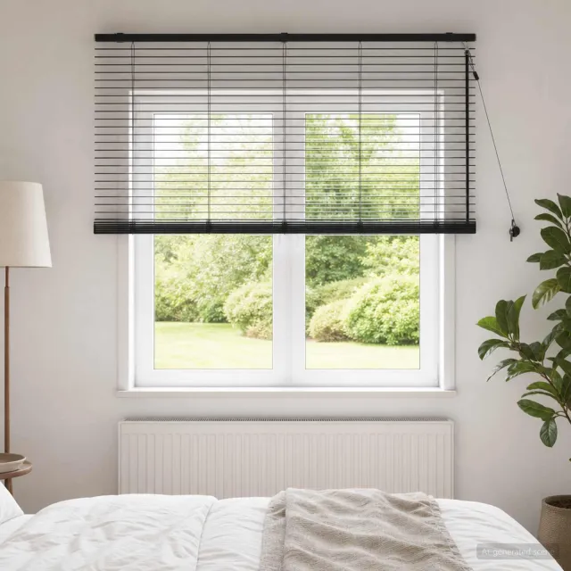 vidaXL Venetiaanse jaloezie Zwart 130 x 130 cm 35 mm