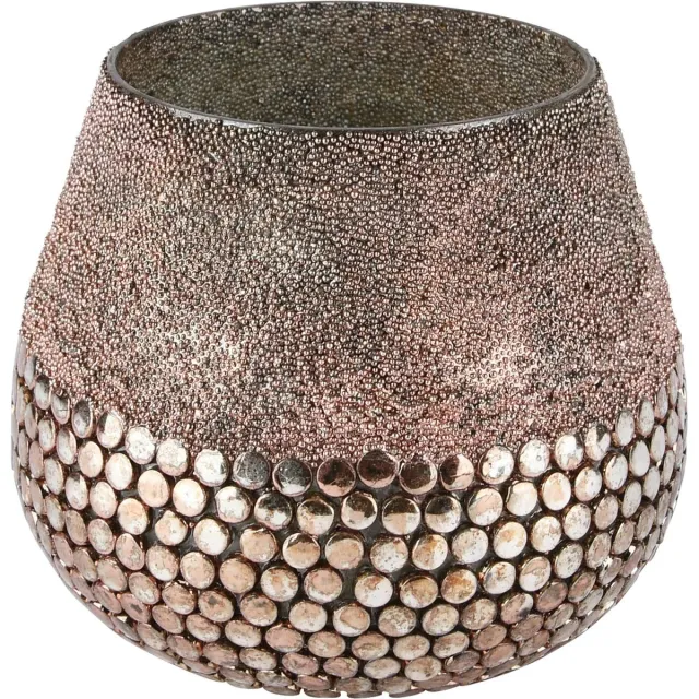 dekoratief Theelichthouder / waxinelichtjeshouder / Windlicht - Zilver / grijs - 12 x 12 x 13 cm hoog. Grijs,zilver
