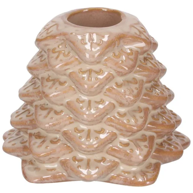 JENS Living Kandelaar Winter Tree Taupe – Porseleinen Boom Vormige Sfeerverlichting voor Kerst en Winter