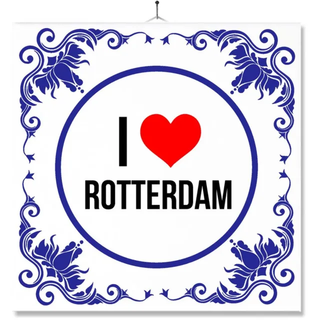 MC Living Tegel Met Opdruk | Geschenk | Wc | Toilet | I Love Rotterdam Multi-Color
