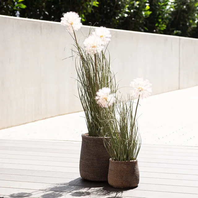Viana Kunstbloemen decoratieve bolbloem allium sierui kunst 54cm wit
