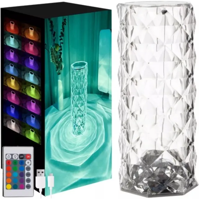 IZOXIS Kristallen Lamp met Rozenprojector - Magisch Licht voor Elk Interieur wit