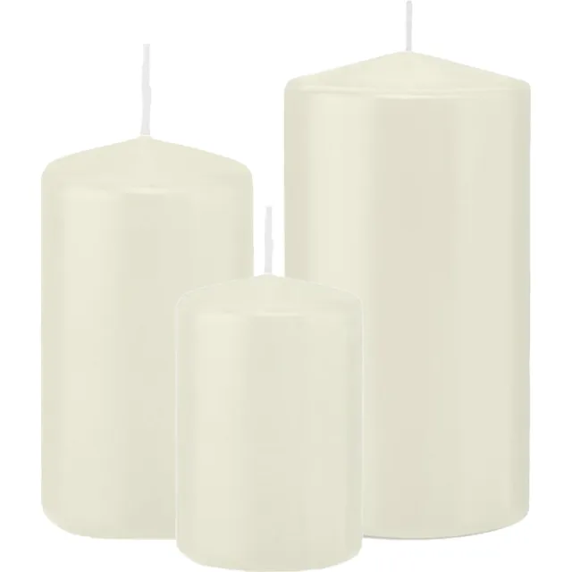 Trend Candles Stompkaarsen set 6x stuks ivoor wit 10-12-15 cm Ivoorwit