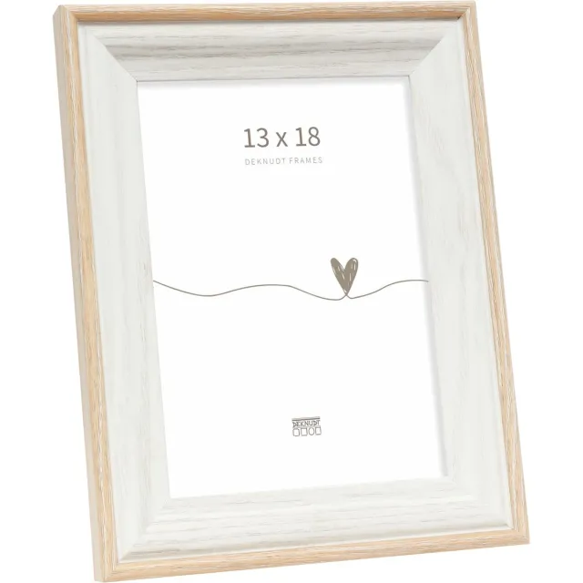 Deknudt Frames fotolijst S68VG1 - wit met naturel biesje - foto 13x18