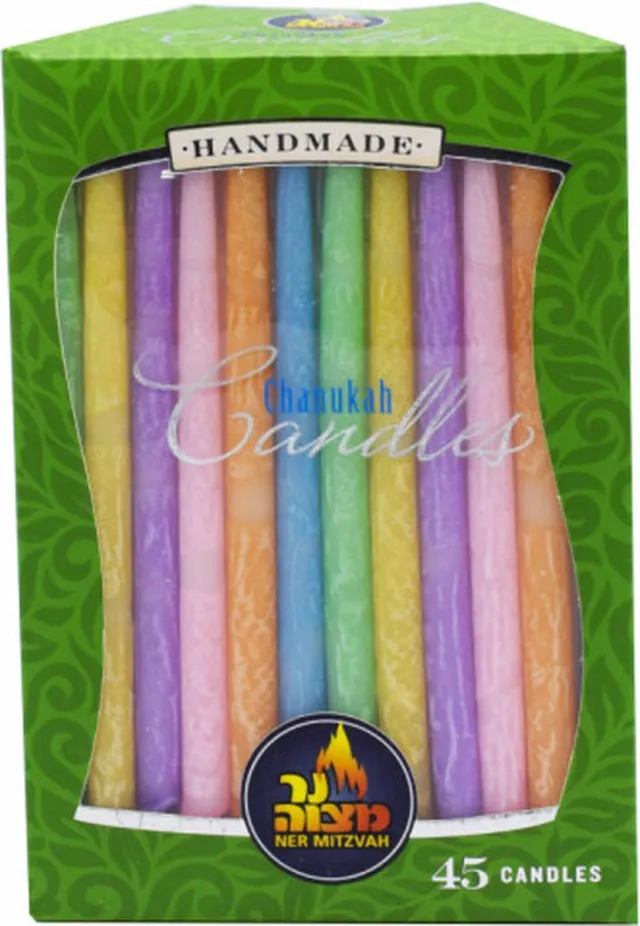 Ner Mitzveh Pastel Chanukah Candles Multi Color