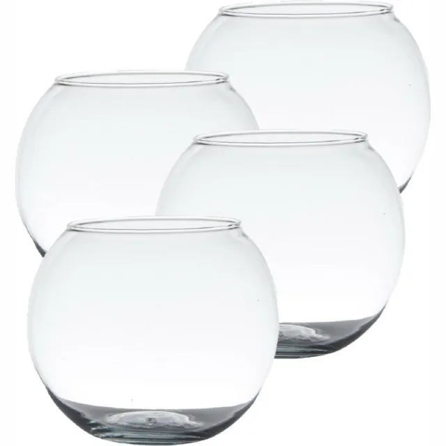 Hakbijl Glass Hakbijl glas Waxinelichthouder - Voordeelset van 4x stuks - transparante kaarsenhouder - 7 x 9 cm