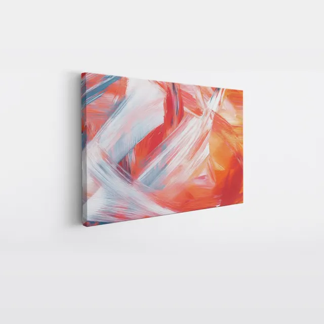 Saammp Canvas Schilderij - abstracte compositie Rood- 45x30 - Foto op canvas - Wanddecoratie - Muurdecoratie Woonkamer - Slaapkamer decoratie - Canvas Print Multicolor