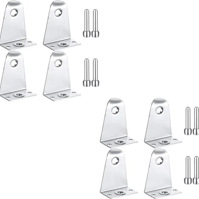 whiqutey Premium gordijnbeugels - 4-pack verstelbare wandmontagebeugels, metalen haken voor jaloezieën, bevestigingshaken voor jaloezieën, gordijnaccessoires, zilver, linker- en rechtermontagebeugels voor jaloezieën en montagebeugelaccessoires