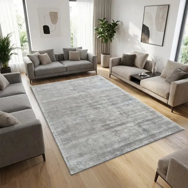 TapisTrend Designer tapijt Taupe 200x290 cm Modern viscose vloerkleed met een ton-sur-ton geborsteld effect voor de woonkamer, slaapkamer en eetkamer