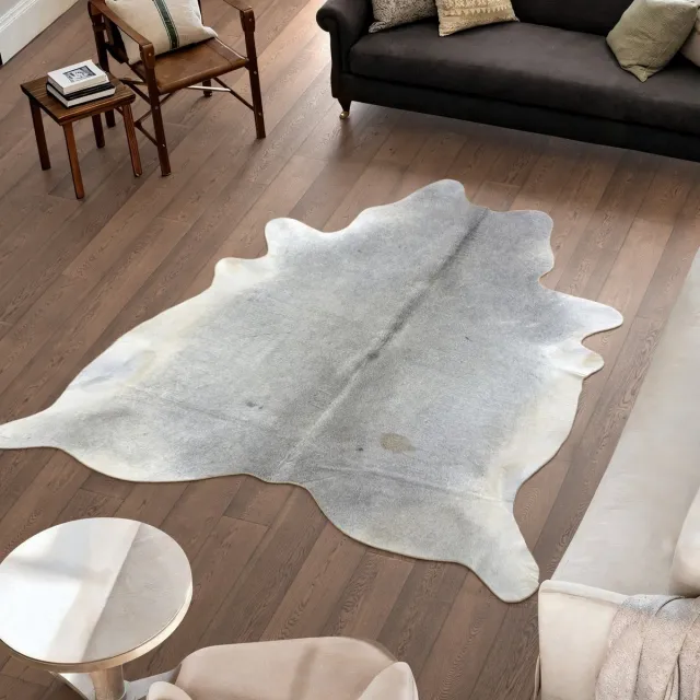 Koeienhuidvloerkleed.nl Koeienhuid Vloerkleed XL (Groot) - Grijs - Koeienkleed / Koeienvel / Dierenvel / Dierenhuid / Koehuid Tapijt
