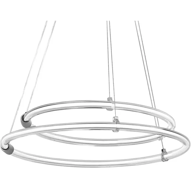 Osram Decor Aura, 2-lamps hanglamp van gebogen polycarbonaat met LED en filament design, 21W, 2400 lm, 3000 K, 830 warm wit, klikdimbaar, donkergrijs, kunststof (PC), 498 mm, IP20