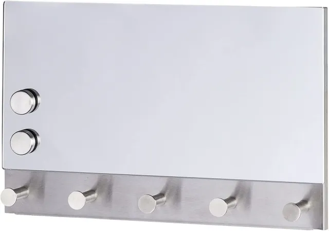 Wenko Kapstok 5-haaks 30 X 19 Cm Glas Zilver