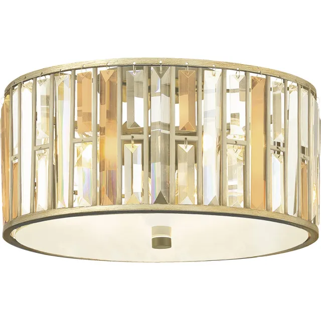 Steady Lighting Landelijke Plafondlamp - Steady Lighting - Glas - Landelijk - E27 - L: 48.9cm - Voor Binnen - Woonkamer - Eetkamer - Zilver