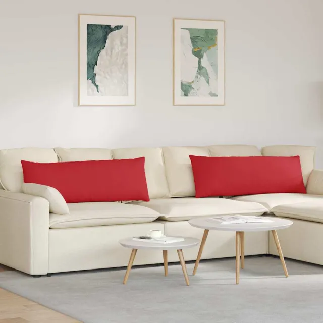vidaXL Sofa Kussens 2 st Stof Rood 120 x 40 cm