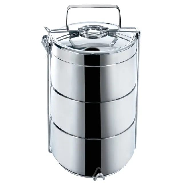 Orion Menażka - Thermische Stalen Draagdoos - 3-laags - 3x900 ml Zilver