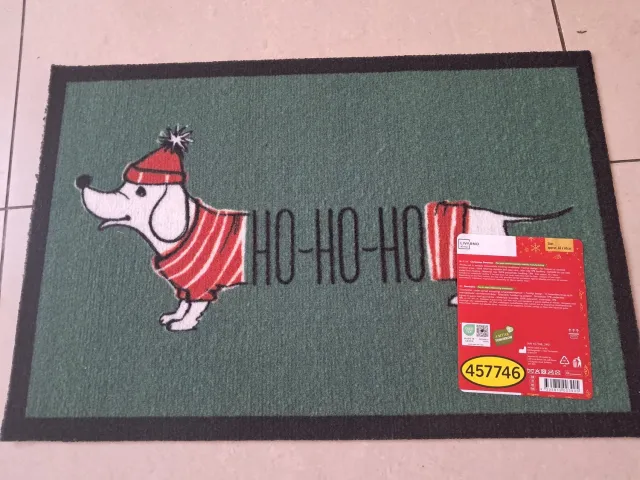 livarno Home Deurmat met Kerstprint - 40 x 60 cm - Kerstdecoratie - Kerst hond groen zwart