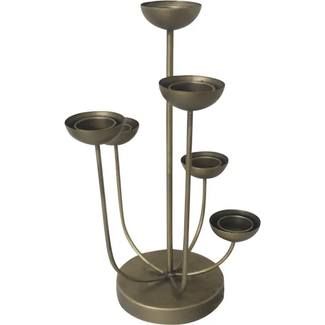 Lesliliving Lesli Living - Kaarshouder Mira - Goud - 22,5x23,5x45,5cm