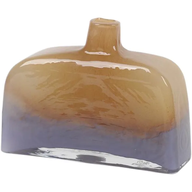 Rasteli Vaas - glas - geel - D7,2 x H17,4 cm