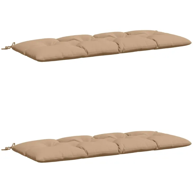 vidaXL Bankkussens - VIANEN - 2 - st - 100% - Polyester - Zand - 150 - x - 60 - x - 12 - cm