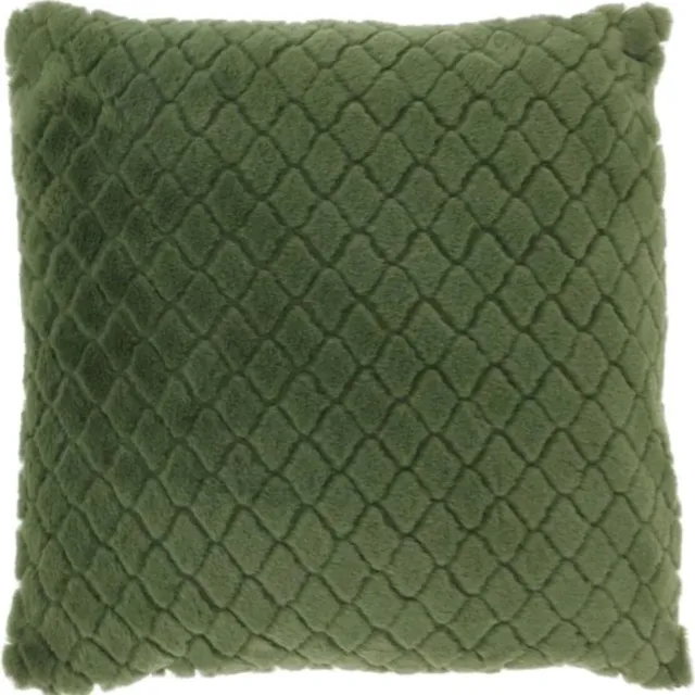 Unique Living Kussen Ayla - 45x45cm - Wintergroen - effen / uni groen geruit patroon
