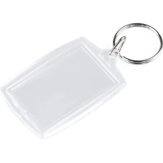 Sitna 50x Dubbelzijdige Fotosleutelhanger Met Foto Houders Set - 32 x 46 mm - Plastic Photo Keychain Transparant