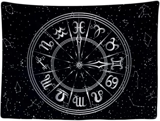 Ulticool Wandkleed binnen - Wandtapijt - Tarot Kaarten - Sterrenbeeld - Muurkleed - Wanddoek Stof - 200 x 150 cm - Poster - Ulticool - Decoratie - Woonkamer - Slaapkamer - Tiener - Zwart - Wit - Decoratie Versiering