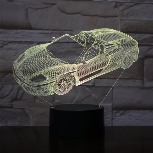 MC Living 3D Led Lamp Met Gravering - RGB 7 Kleuren - Auto