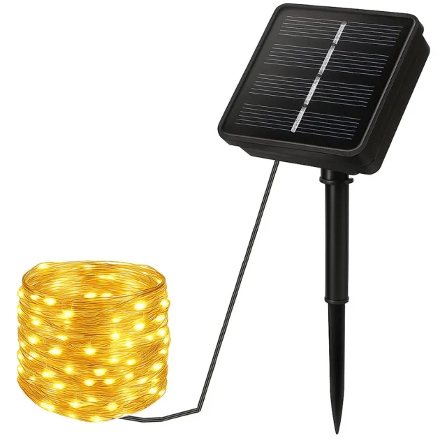 Best Active Solar Tuinverlichting op Zonne Energie - 50 LED Lichtsnoer Buiten - 5 Meter Verlicht + 2 Meter Snoer - Warm Wit Licht - IP65 Waterbestendig - Buitenverlichting Lichtslinger - Lichtsnoeren - Tuinlampen op Zonneenergie Buiten