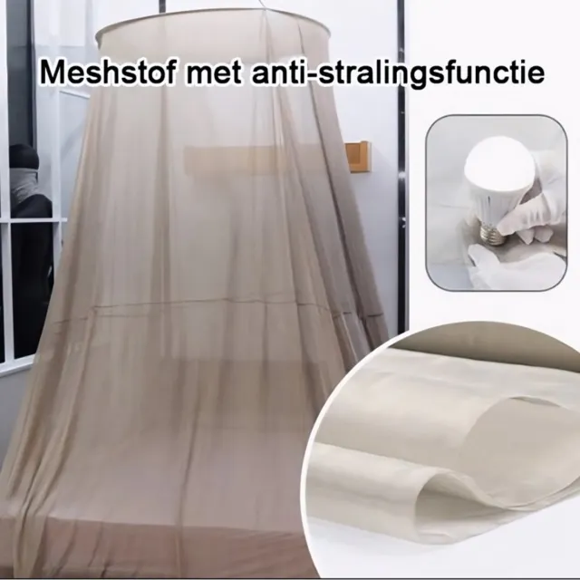 rimmo 5 Meter Anti Straling Gordijn 100% Zilvervezel Mesh Stof Afscherming Anti Schadelijke Signaal Emf Reduceren Luifel Duurzaam Gebreide Stof Voor Veiligheid Gezonde Leef Omgeving beige