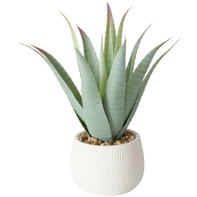 Boltze Home Kunstplant aloë in pot MONDRAGO, 29 cm - lichtgroen